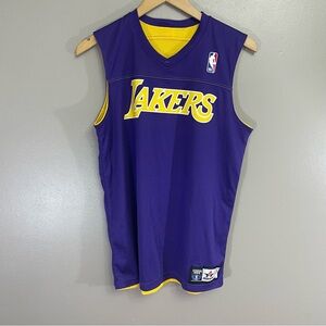 NBA Lakers boys Large Reversible Basketball Jersey 5 purple gold LA Los Angeles